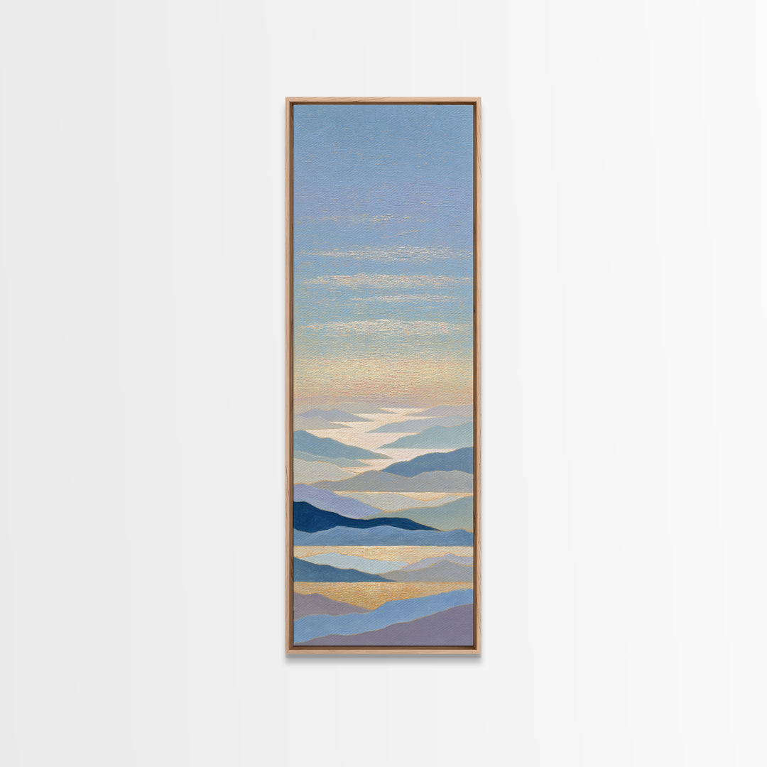 Runner on Mountain Ridge at Sunrise Canvas Print, Gym Art, Bodybuilding Poster, Gym Decor, Watercolor Art, Strength, GYM-1x3-72