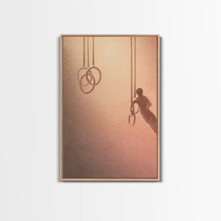 Gymnast Rings Athlete Canvas Print, Gym Art, Canvas Wall Art, Gym Decor, Fine Art, Strength, Cool Posters, Sports Poster, GYM-2x3-23