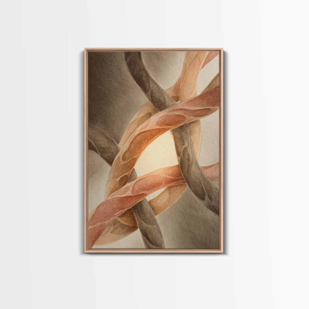 Cross Training Rope Wave Abstraction Framed Canvas Print, Gym Art, Minimalist Decor, Gym Decor, Abstract Art, Strength, GYM-2x3-4