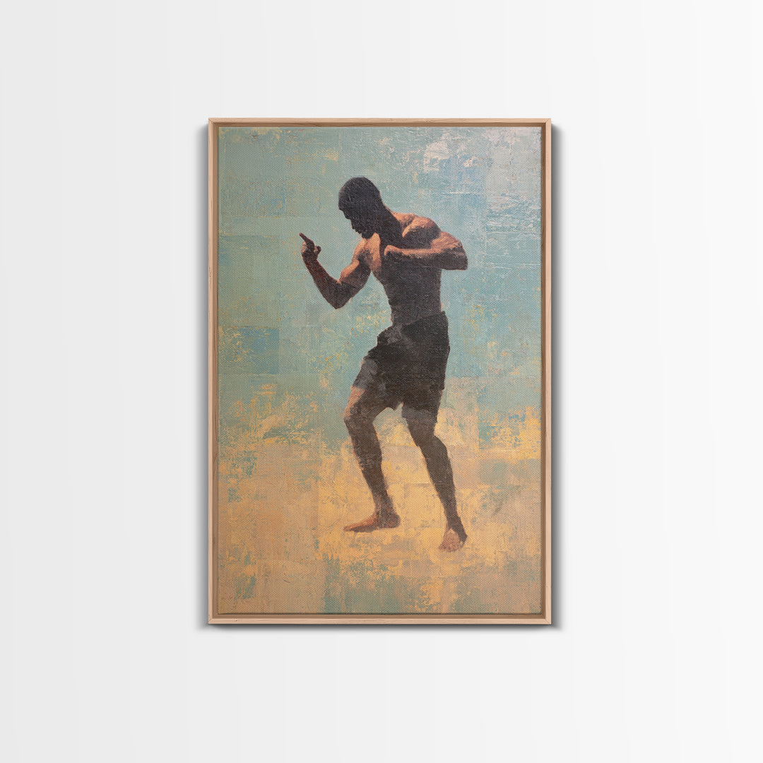 Black and White Wrestler Action Study Framed Canvas Print, Gym Art, Bar Art, Gym Decor, Fine Art, Strength, Gym Sign, GYM-2x3-78