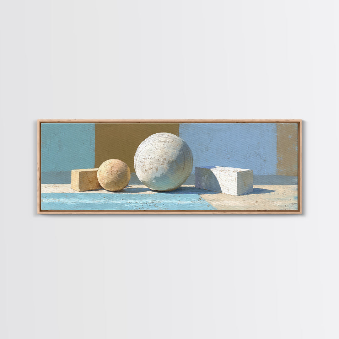 Medicine Ball and Chalk Still Life Framed Canvas Print, Gym Art, Gallery Decor, Gym Decor, Fine Art, Strength, Wall Art, GYM-3x1-15