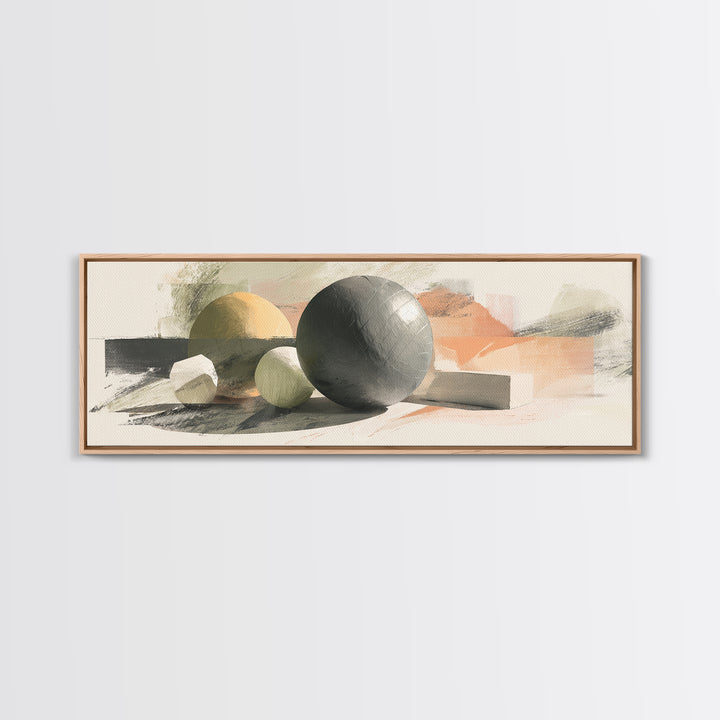 Medicine Ball and Chalk Still Life Framed Canvas Print, Gym Art, Minimalist Decor, Gym Decor, Strength, Motivational Poster, GYM-3x1-63
