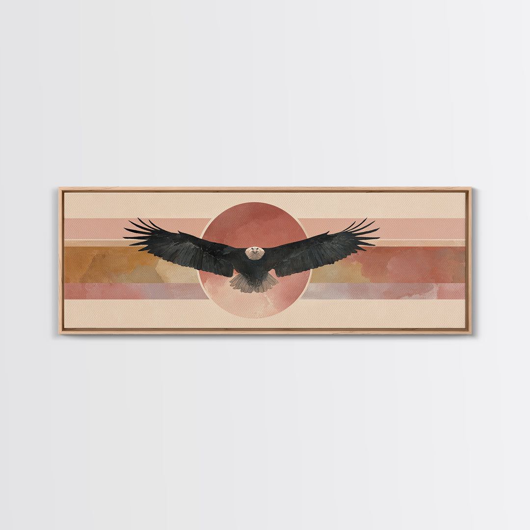 Eagle Soaring as Motivation Symbol Canvas Print, Gym Art, Wall Art, Gym Decor, Oil Painting, Strength, Man Cave Decor, GYM-3x1-88