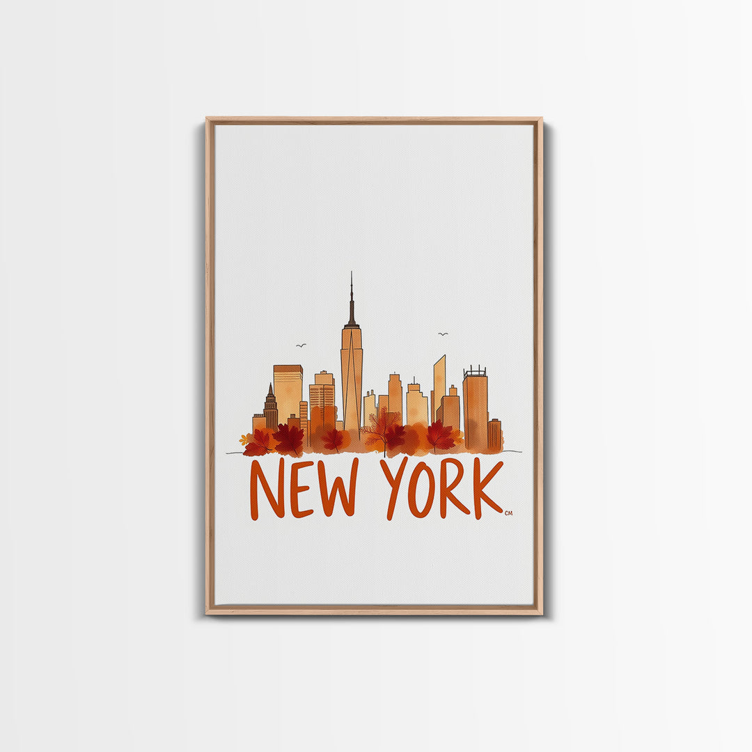 New York Travel Poster, Canvas Print, Illustrated City Wall Art, New York Poster Print, City Travel Prints, Gift For Travelers
