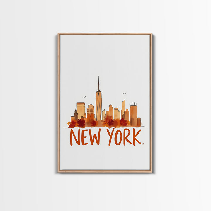New York Travel Poster, Canvas Print, Illustrated City Wall Art, New York Poster Print, City Travel Prints, Gift For Travelers