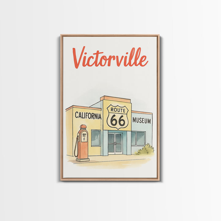 Victorville Travel Poster, Canvas Print, Hand Drawn Watercolor Art, Victorville Wall Art, Travel Poster Art, City Art Print, Wall Art