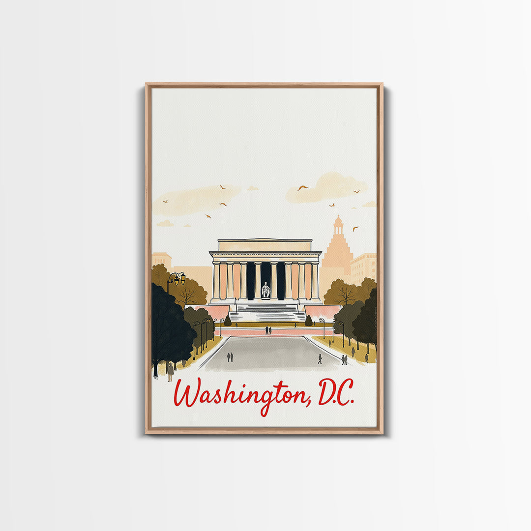 Washington Travel Poster, Canvas Print, Watercolor Skyline Art Art, Washington Travel Art, Travel Art Print, Travel Wall Art, City Art Print