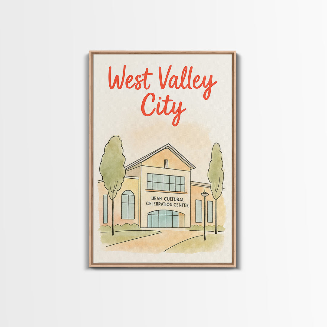 West Valley City Travel Poster, Canvas Print, Soft Sketch Travel Art, West Valley City Poster Print, Vintage Travel Art, Travel Wall Art