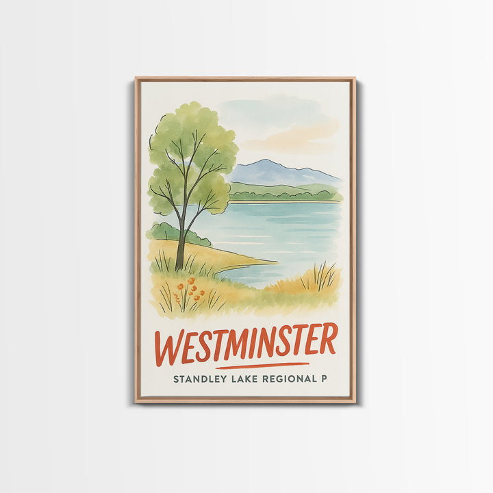 Westminster Travel Poster, Canvas Print, Illustrated City Wall Art, Westminster Wall Art, Modern Wall Decor, Retro Travel Print