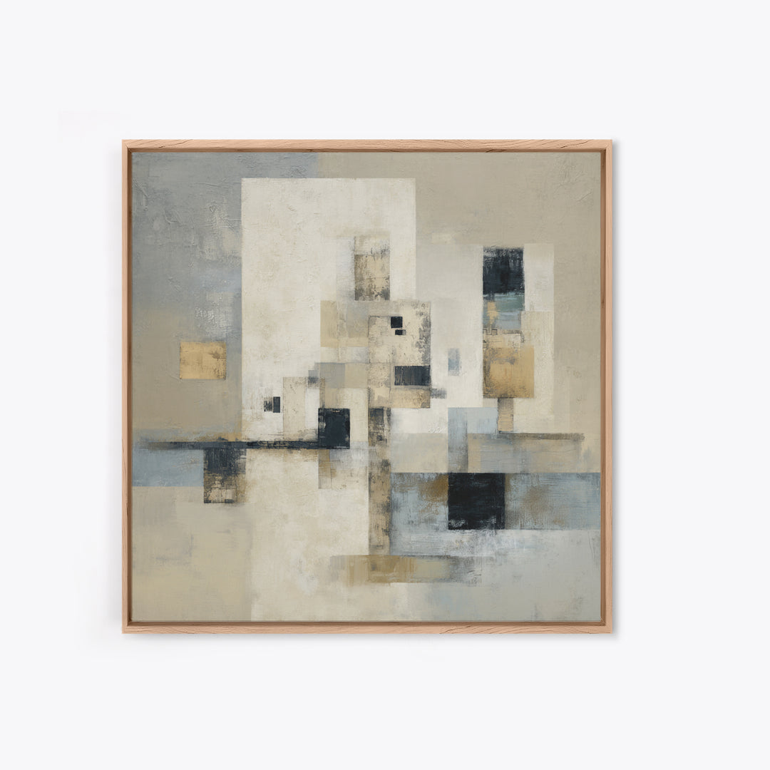 Sophisticated Neutral Abstract Framed Canvas Print, Hotel Art, Modern Decor, Hotel Decor, Abstract Art, Boutique, Poster, HOT-1x1-1