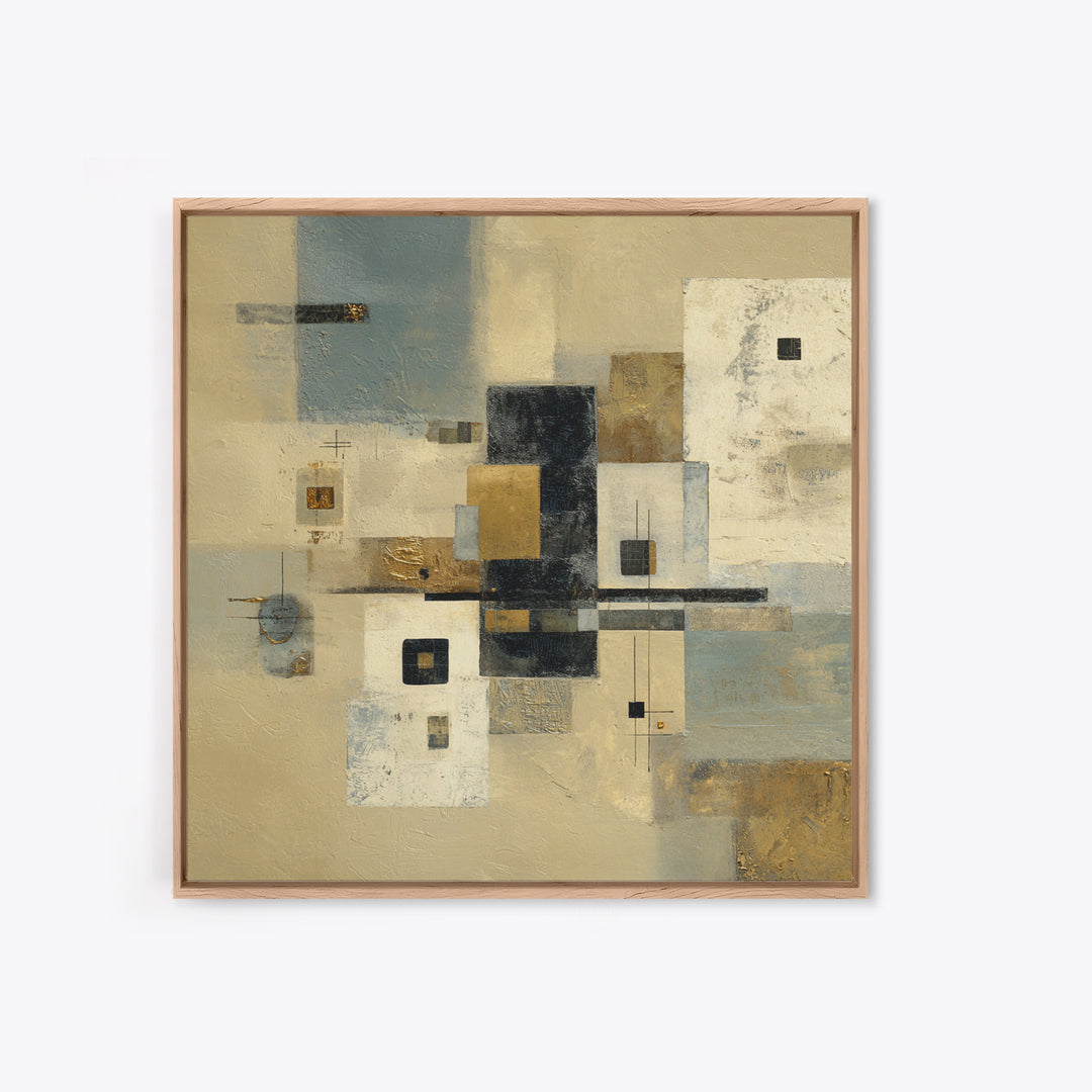 Gold Accented Abstract for Upscale Lobby Canvas Print, Hotel Art, Beach House Decor, Hotel Decor, Abstract Art, Boutique, HOT-1x1-13