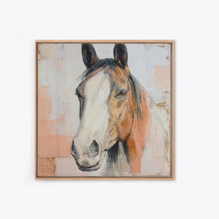 Neutral Horse Portrait Framed Canvas Print, Hotel Art, Printable Art, Hotel Decor, Fine Art, Boutique, Travel Poster, HOT-1x1-16
