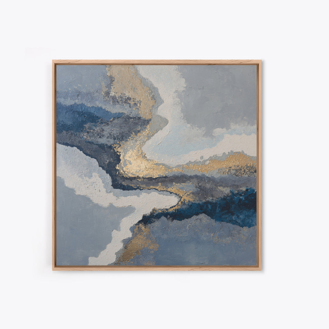 Soft Abstract Wave Forms Framed Canvas Print, Hotel Art, Beach House Decor, Hotel Decor, Abstract Art, Boutique, HOT-1x1-34