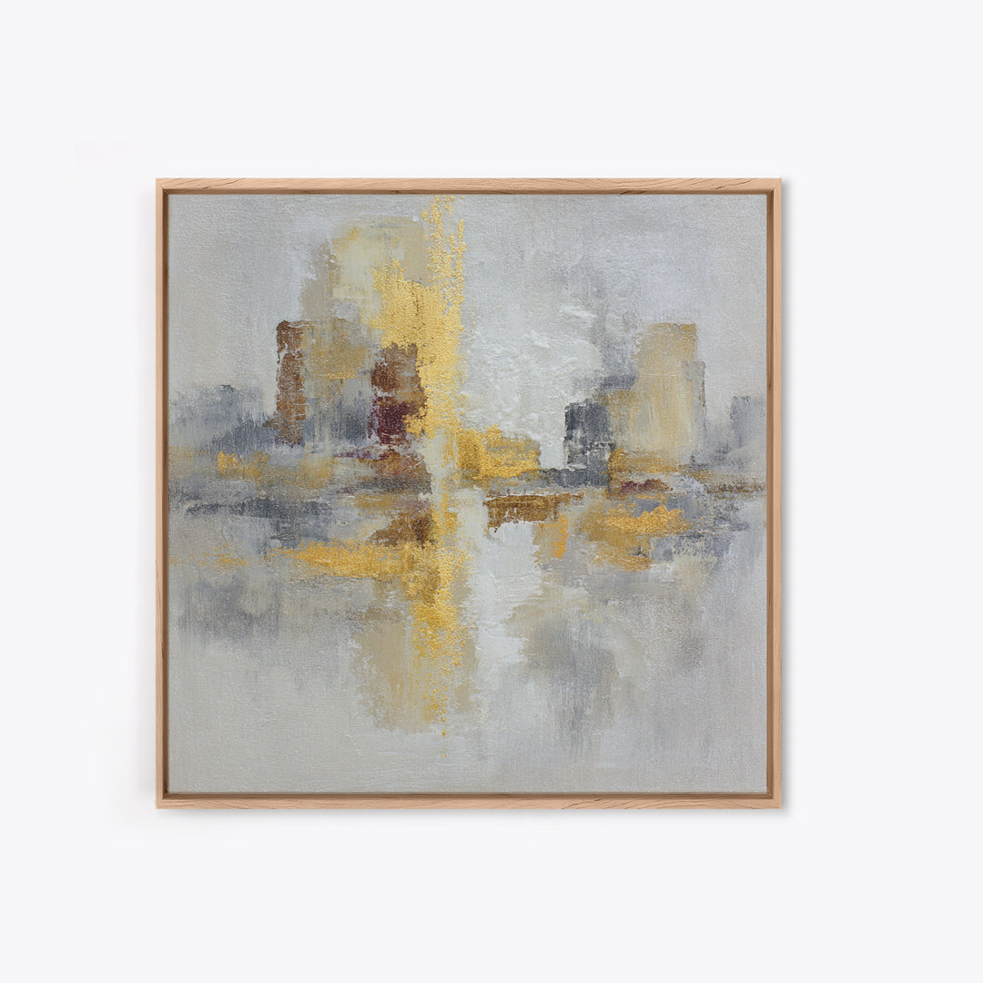 Gold Accented Abstract for Upscale Lobby Framed Canvas Print, Hotel Art, Boho Decor, Hotel Decor, Fine Art, Boutique, HOT-1x1-37