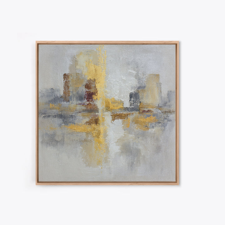 Gold Accented Abstract for Upscale Lobby Framed Canvas Print, Hotel Art, Boho Decor, Hotel Decor, Fine Art, Boutique, HOT-1x1-37