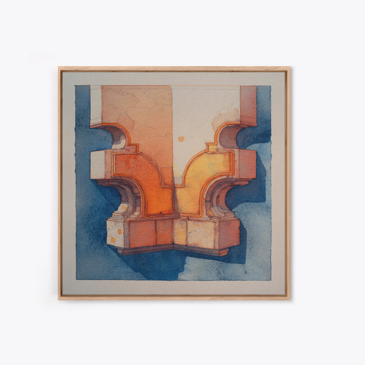 Gold Accented Abstract for Upscale Lobby Framed Canvas Print, Hotel Art, Boho Decor, Hotel Decor, Fine Art, Boutique, HOT-1x1-61