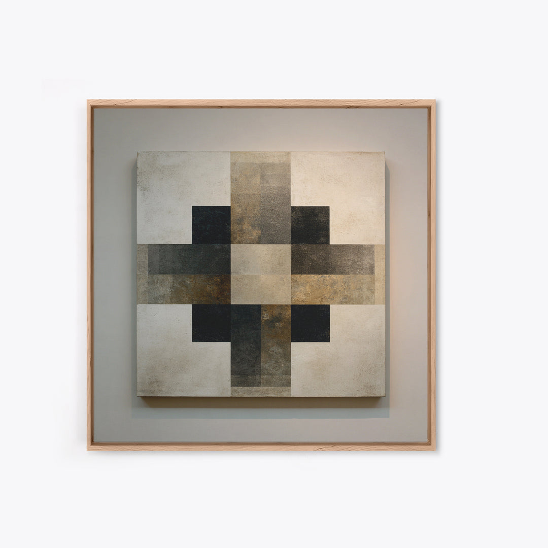 Modern Geometric Composition Framed Canvas Print, Hotel Art, Abstract Art, Hotel Decor, Fine Art, Boutique, Gallery Wall Art, HOT-1x1-7