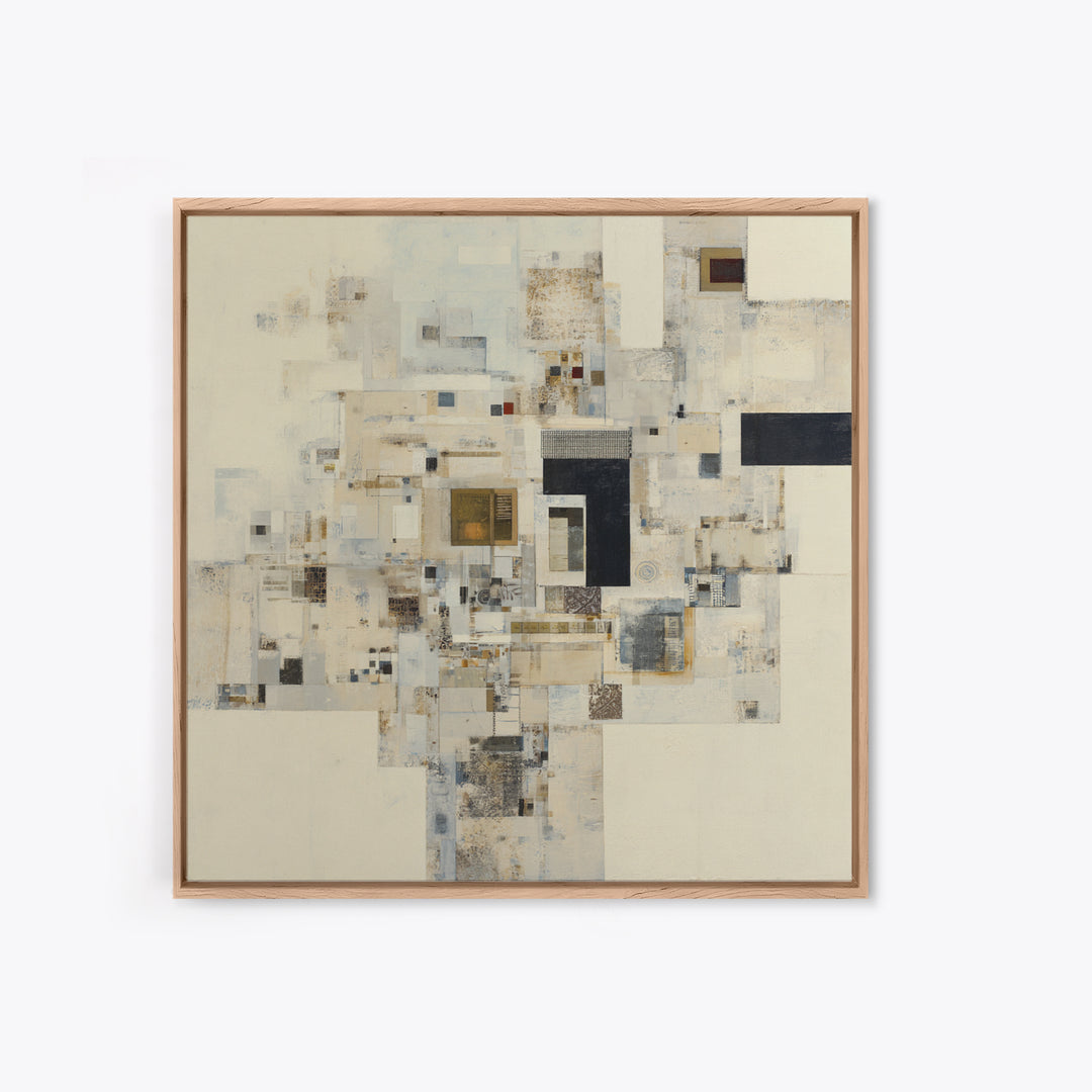 Modern Geometric Composition Framed Canvas Print, Hotel Art, Boho Decor, Hotel Decor, Fine Art, Boutique, Painting, Art Prints, HOT-1x1-79