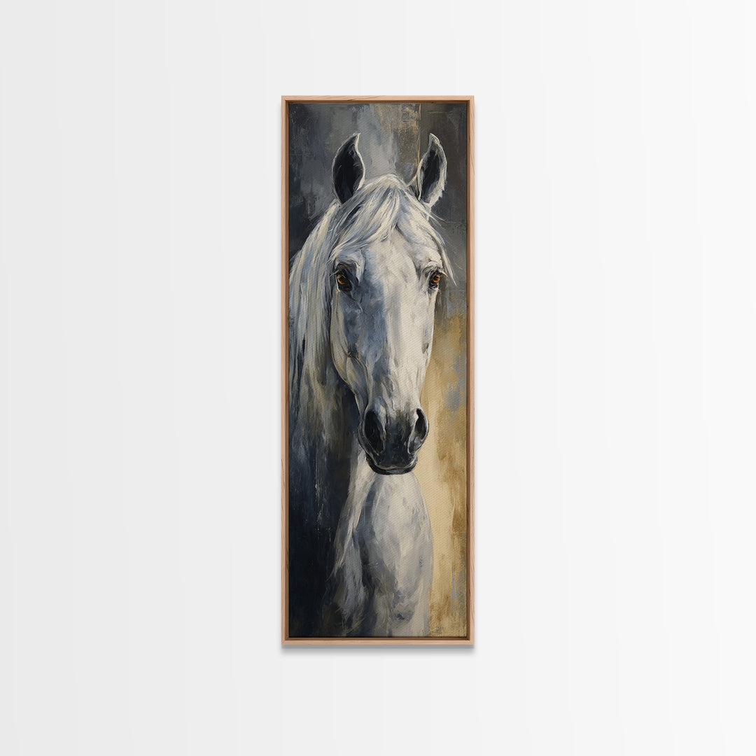 Neutral Horse Portrait Canvas Print, Hotel Art, Gallery Wall Set, Hotel Decor, Fine Art, Boutique, Textured Painting, HOT-1x3-100