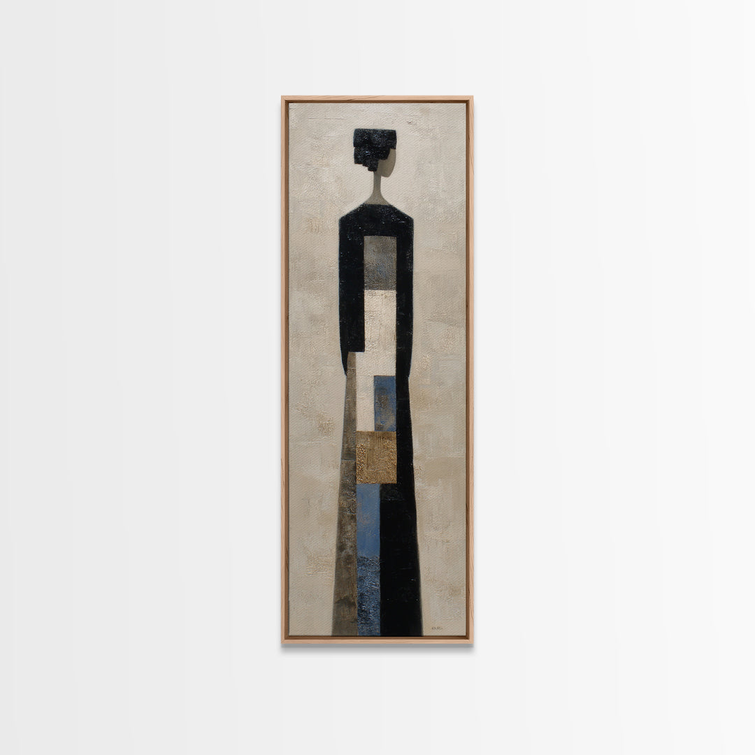 Simple Black Line Figure Canvas Print, Hotel Art, Living Room Decor, Hotel Decor, Boutique, City Wall Art, Beach House Decor, HOT-1x3-11