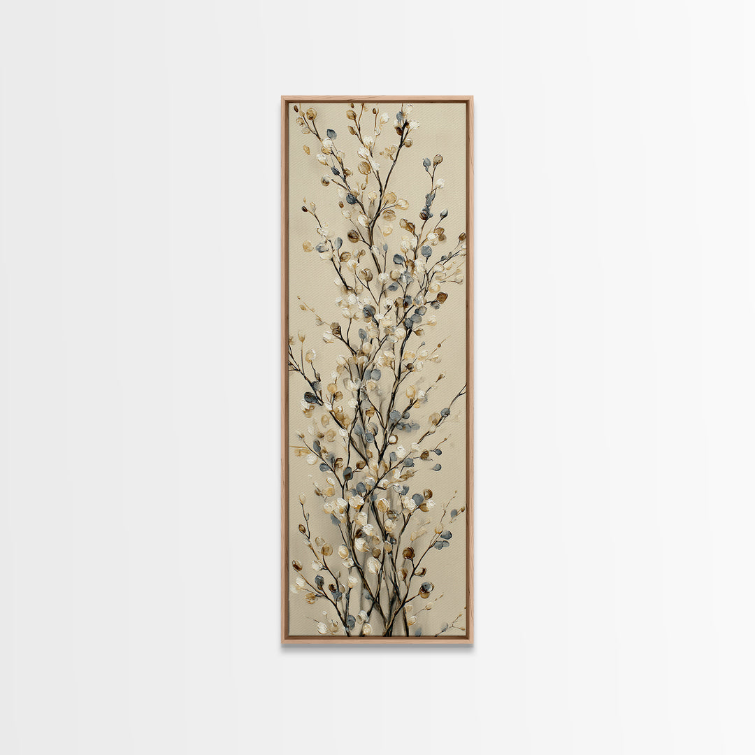 Elegant Botanical Branch on Ivory Ground Canvas Print, Hotel Art, Poster, Hotel Decor, Fine Art, Boutique, Wood Wall Art, HOT-1x3-17