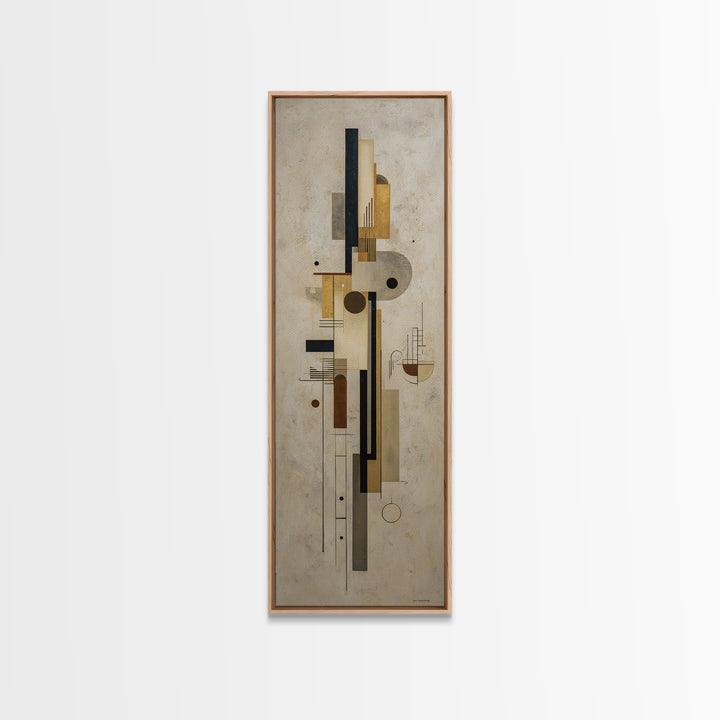 Modern Geometric Composition Framed Canvas Print, Hotel Art, Abstract Art, Hotel Decor, Fine Art, Boutique, Gallery Wall Art, HOT-1x3-19