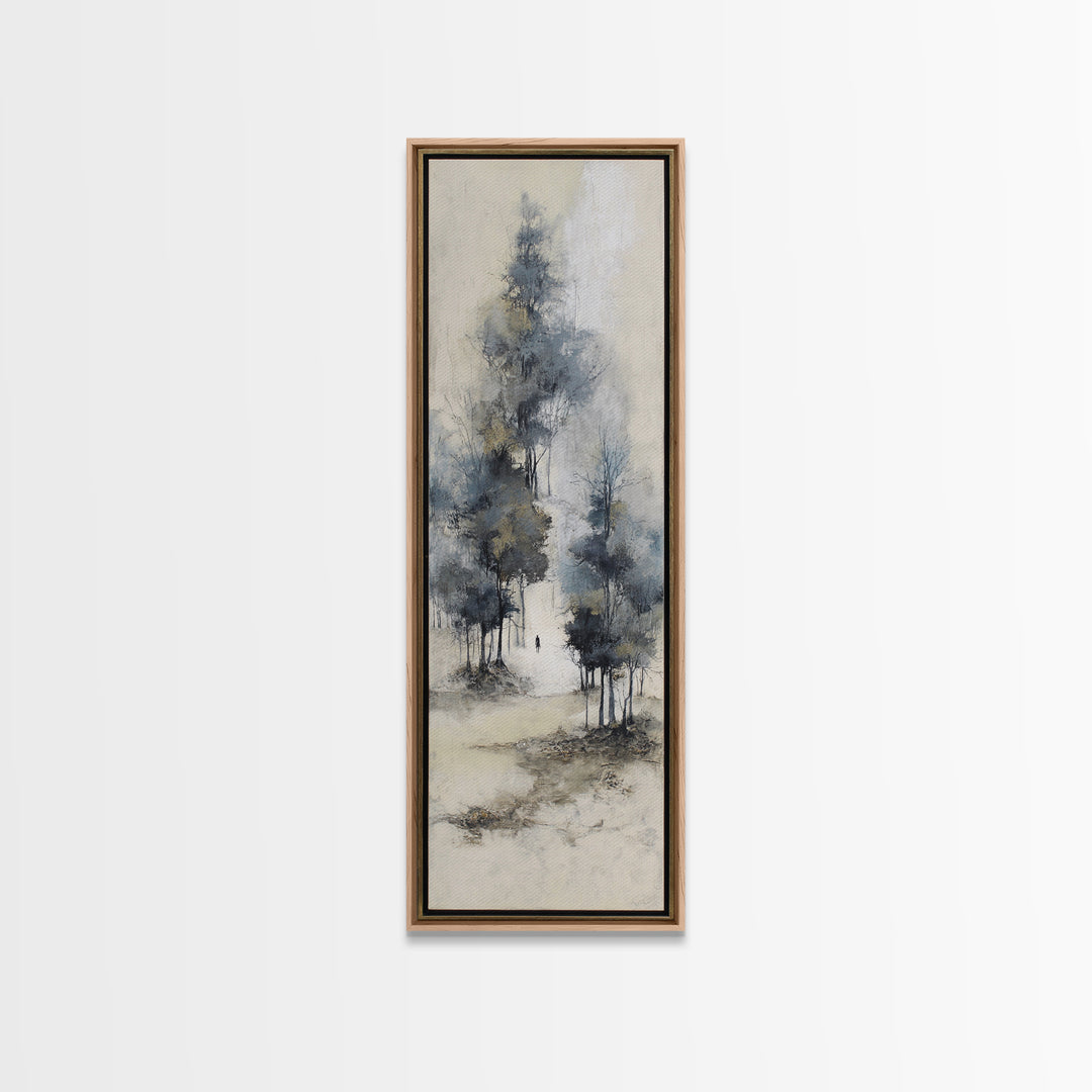 Japanese Ink Landscape Framed Canvas Print, Hotel Art, City Wall Art, Hotel Decor, Fine Art, Boutique, Minimalist Decor, HOT-1x3-30