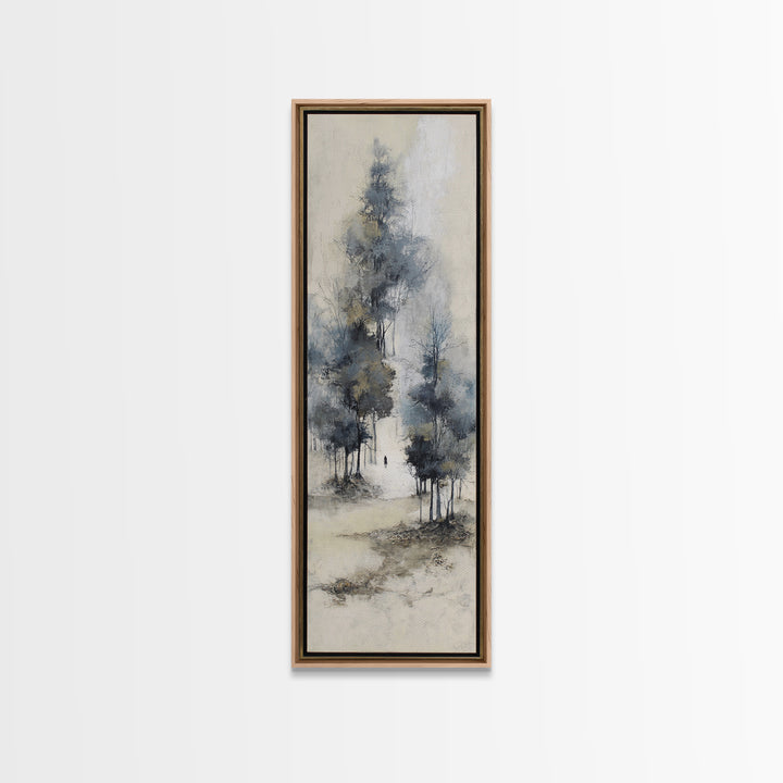 Japanese Ink Landscape Framed Canvas Print, Hotel Art, City Wall Art, Hotel Decor, Fine Art, Boutique, Minimalist Decor, HOT-1x3-30