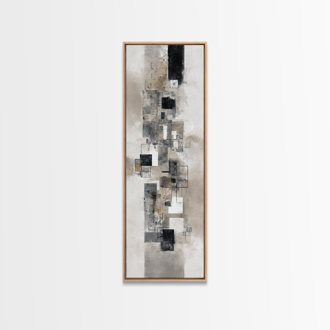 Simple Black Line Figure Canvas Print, Hotel Art, Large Wall Art, Hotel Decor, Boutique, Beach Decor, Minimalist Wall Art, HOT-1x3-35