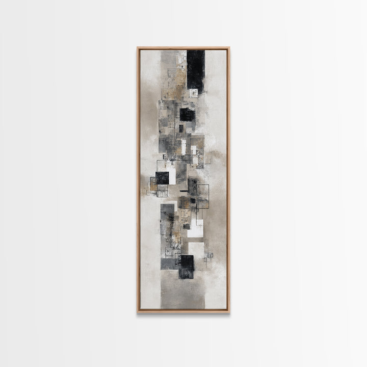 Simple Black Line Figure Canvas Print, Hotel Art, Large Wall Art, Hotel Decor, Boutique, Beach Decor, Minimalist Wall Art, HOT-1x3-35