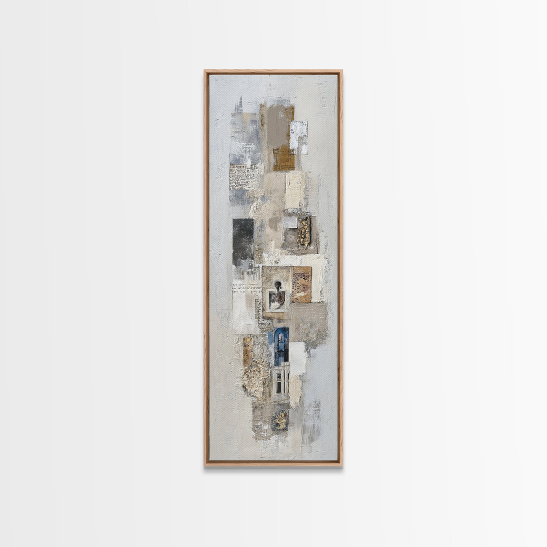 Sophisticated Neutral Abstract Canvas Print, Hotel Art, Minimalist Decor, Hotel Decor, Fine Art, Boutique, Large Wall Art, HOT-1x3-37