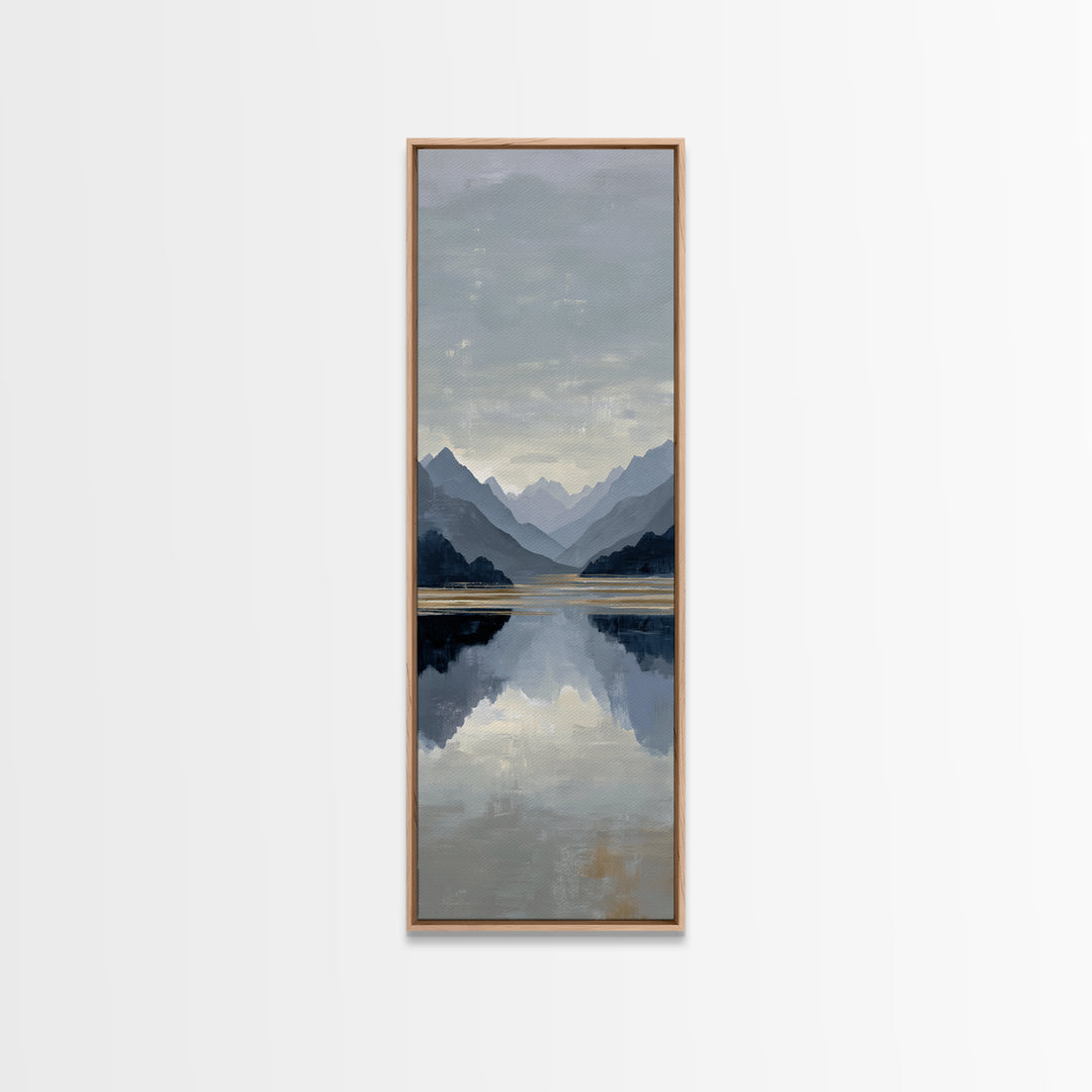 Serene Mountain Lake for Boutique Hotel Mood Canvas Print, Hotel Art, Art Print, Hotel Decor, Oil Painting, Boutique, HOT-1x3-44