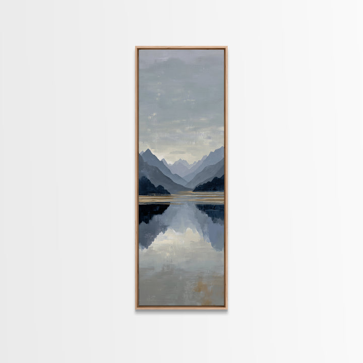 Serene Mountain Lake for Boutique Hotel Mood Canvas Print, Hotel Art, Art Print, Hotel Decor, Oil Painting, Boutique, HOT-1x3-44