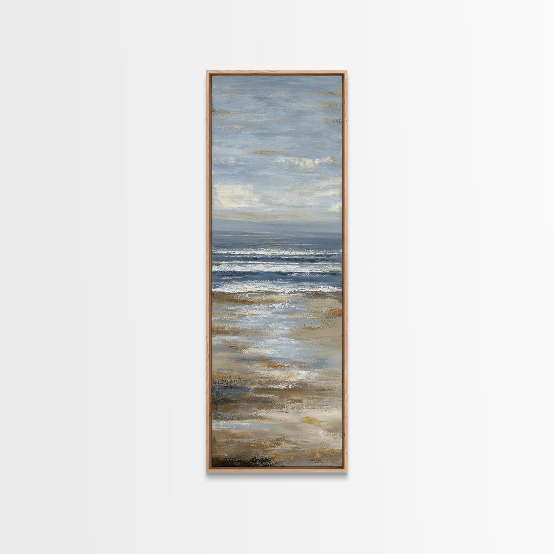Mediterranean Terrace View Focused on Sea and Framed Canvas Print, Hotel Art, Modern Wall Art, Hotel Decor, Fine Art, Boutique, HOT-1x3-47