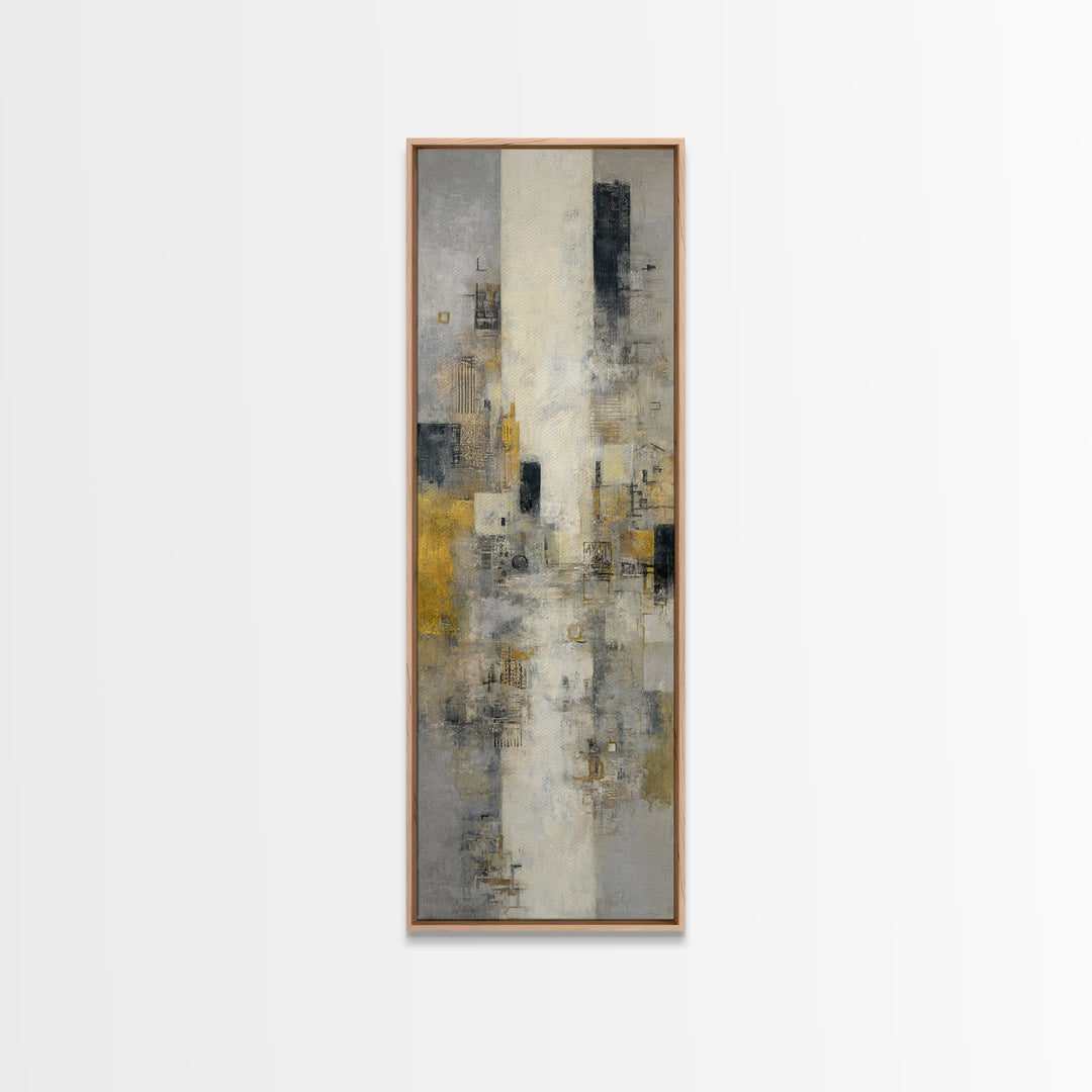 Large Cloudscape with Subtle Drama Framed Canvas Print, Hotel Art, Textured Painting, Hotel Decor, Fine Art, Boutique, HOT-1x3-53