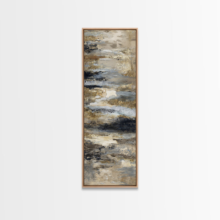 Gold Accented Abstract for Upscale Lobby Canvas Print, Hotel Art, Abstract Art, Hotel Decor, Boutique, Gallery Wall Art, HOT-1x3-73