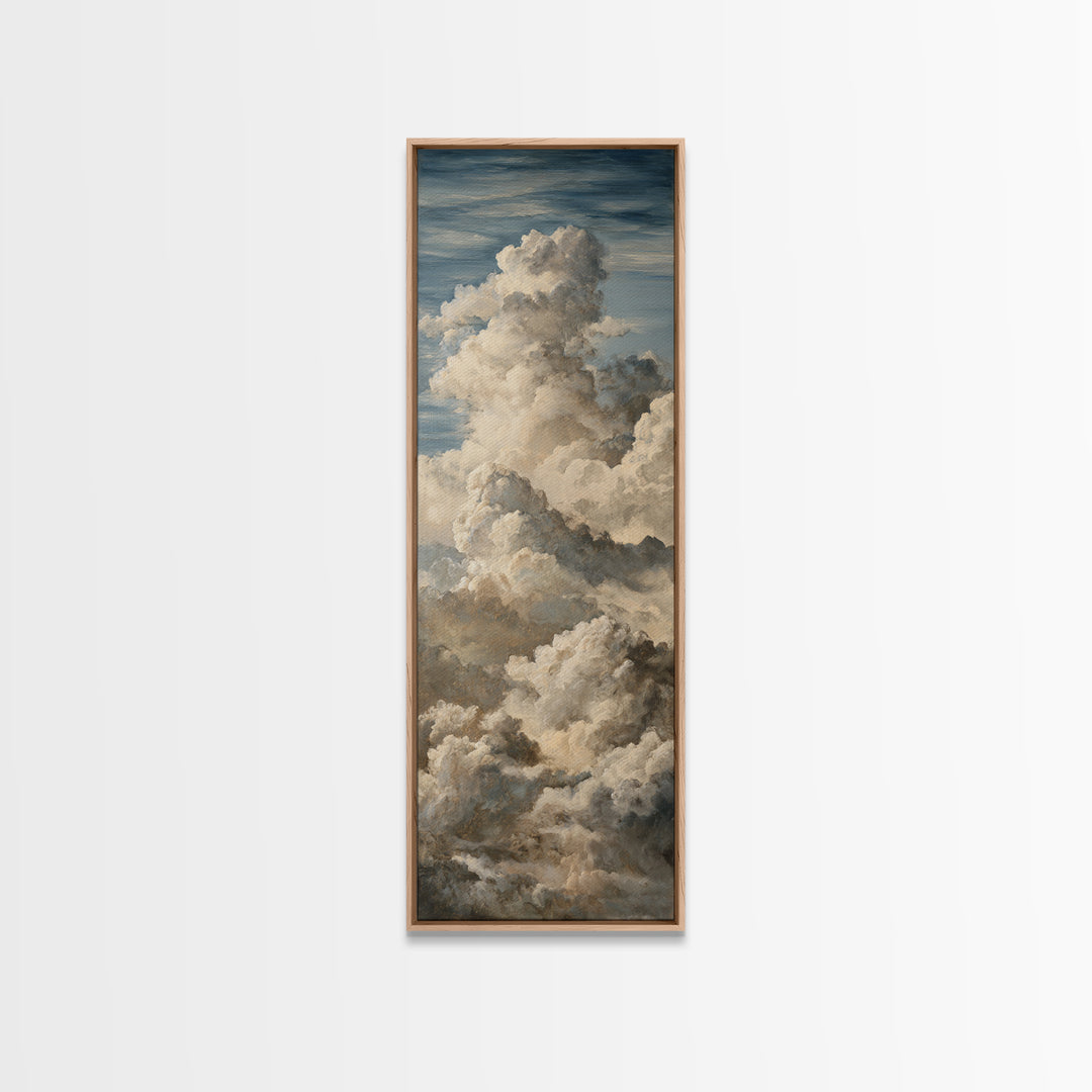 Large Cloudscape with Subtle Drama Canvas Print, Hotel Art, Poster, Hotel Decor, Boutique, Wood Wall Art, Printable Art, HOT-1x3-77