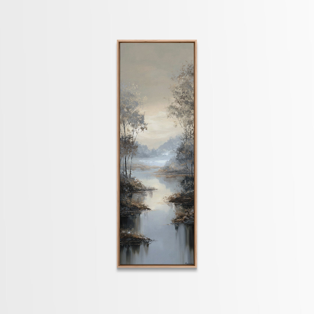 Luxury Monochrome Landscape Canvas Print, Hotel Art, Wall Art, Hotel Decor, Fine Art, Boutique, Abstract Art, Framed Art, HOT-1x3-90