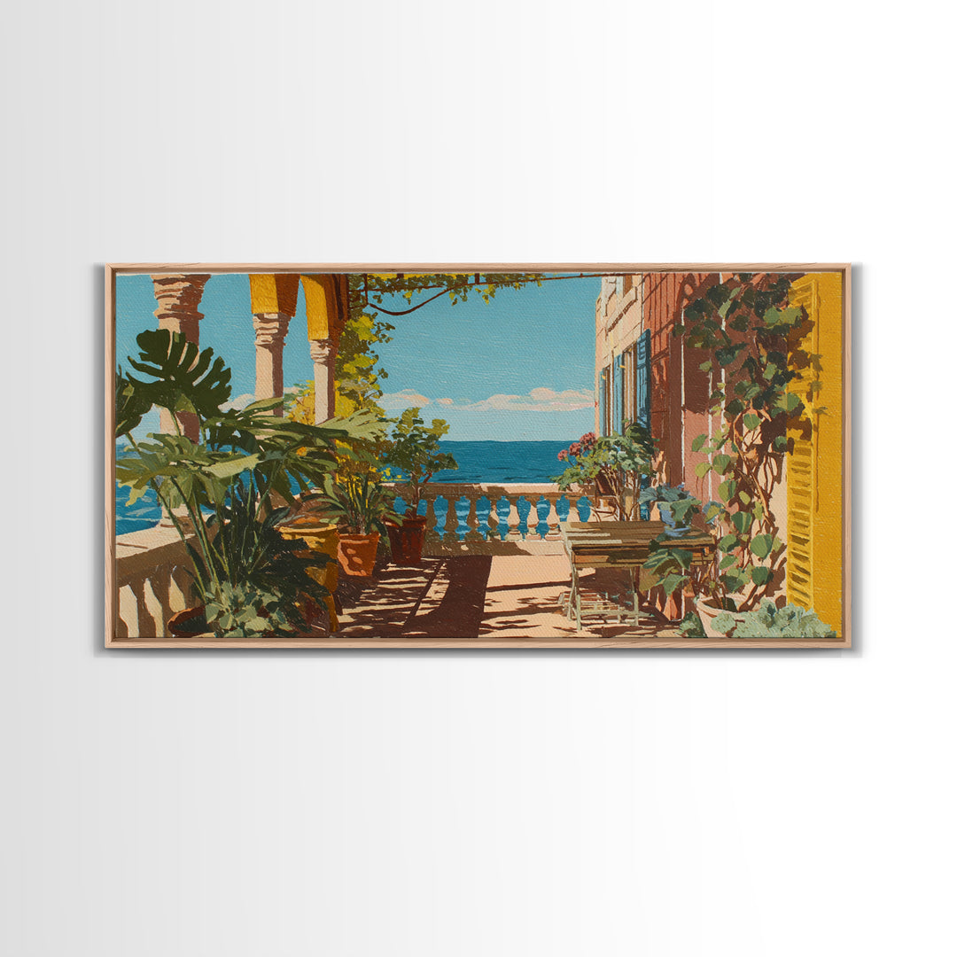 Serene Mountain Lake for Boutique Hotel Mood Framed Canvas Print, Hotel Art, Contemporary Art, Hotel Decor, Fine Art, Boutique, HOT-2x1-28