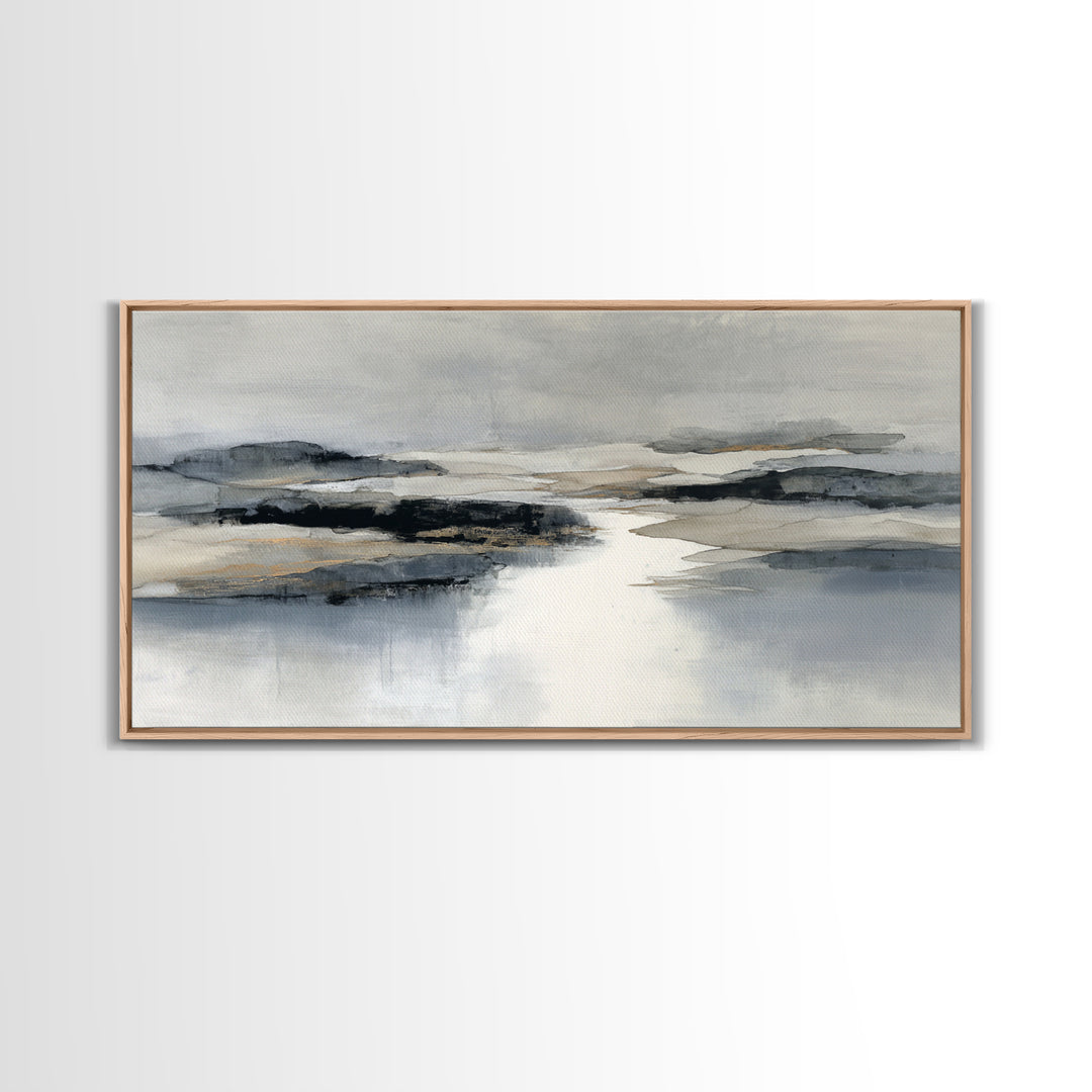 Japanese Ink Landscape Framed Canvas Print, Hotel Art, Luxury Decor, Hotel Decor, Fine Art, Boutique, Art Prints, Hazbin Hotel, HOT-2x1-38