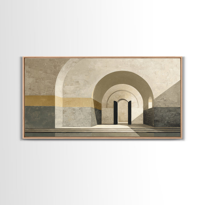 Minimal Architectural Arch Study Framed Canvas Print, Hotel Art, Mid Century Modern, Hotel Decor, Fine Art, Boutique, HOT-2x1-72