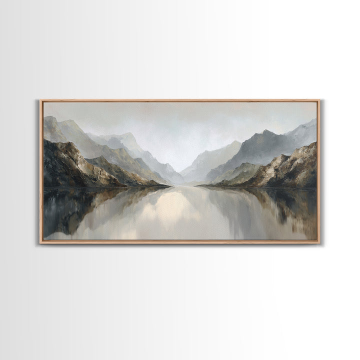Serene Mountain Lake for Boutique Hotel Mood Canvas Print, Hotel Art, Living Room Decor, Hotel Decor, Fine Art, Boutique, HOT-2x1-76