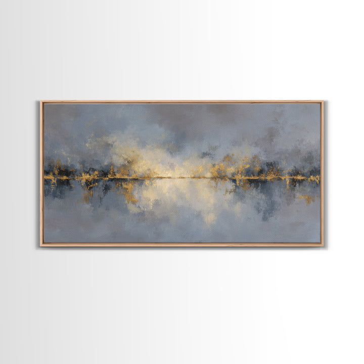 Gold Accented Abstract for Upscale Lobby Framed Canvas Print, Hotel Art, Printable Art, Hotel Decor, Abstract Art, Boutique, HOT-2x1-81