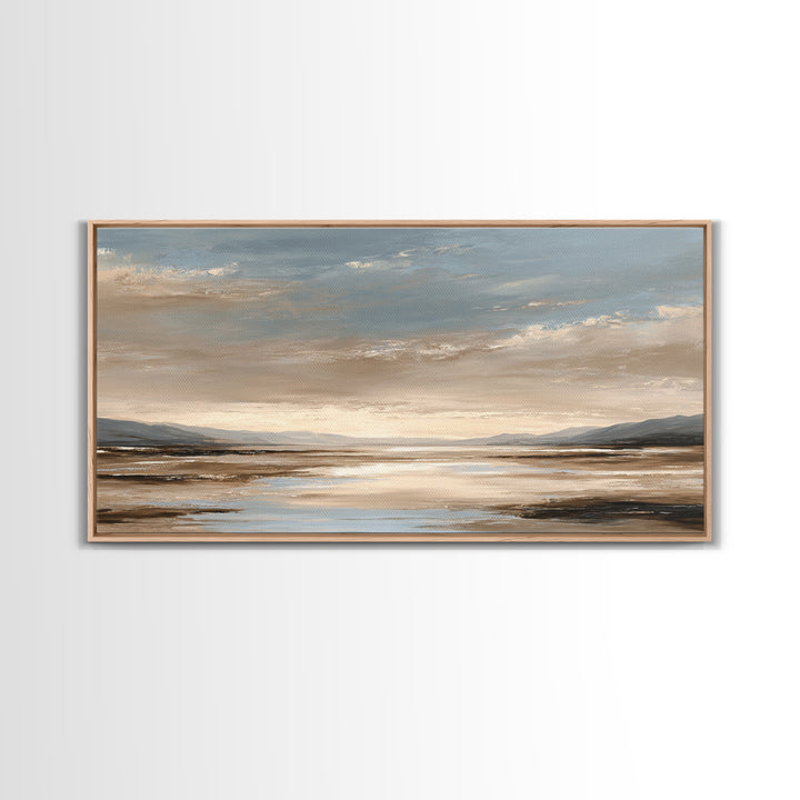 Panoramic Desert Horizon Framed Canvas Print, Hotel Art, Framed Art, Hotel Decor, Boutique, Beach Prints, Gallery Wall Set, HOT-2x1-88