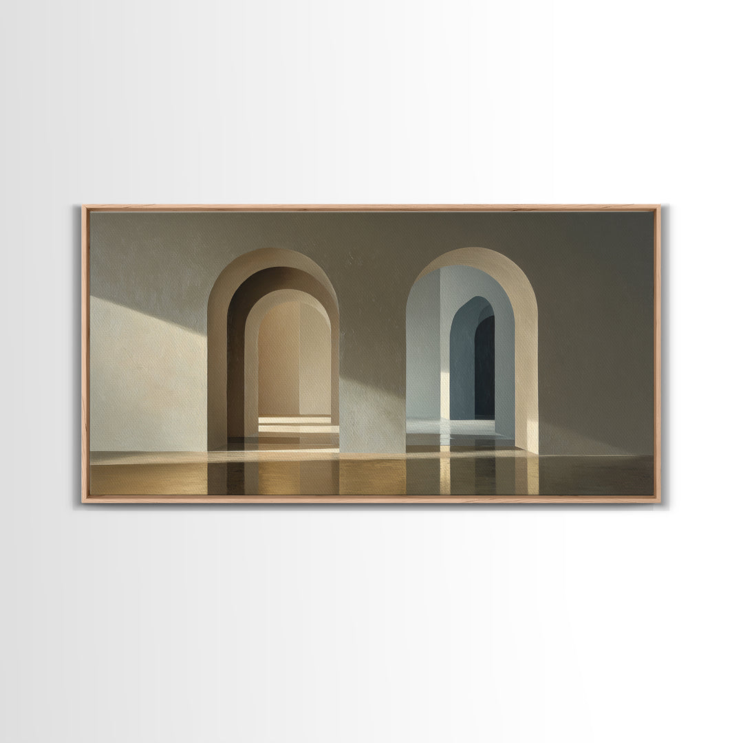 Minimal Architectural Arch Study Framed Canvas Print, Hotel Art, Coastal Wall Art, Hotel Decor, Oil Painting, Boutique, HOT-2x1-96