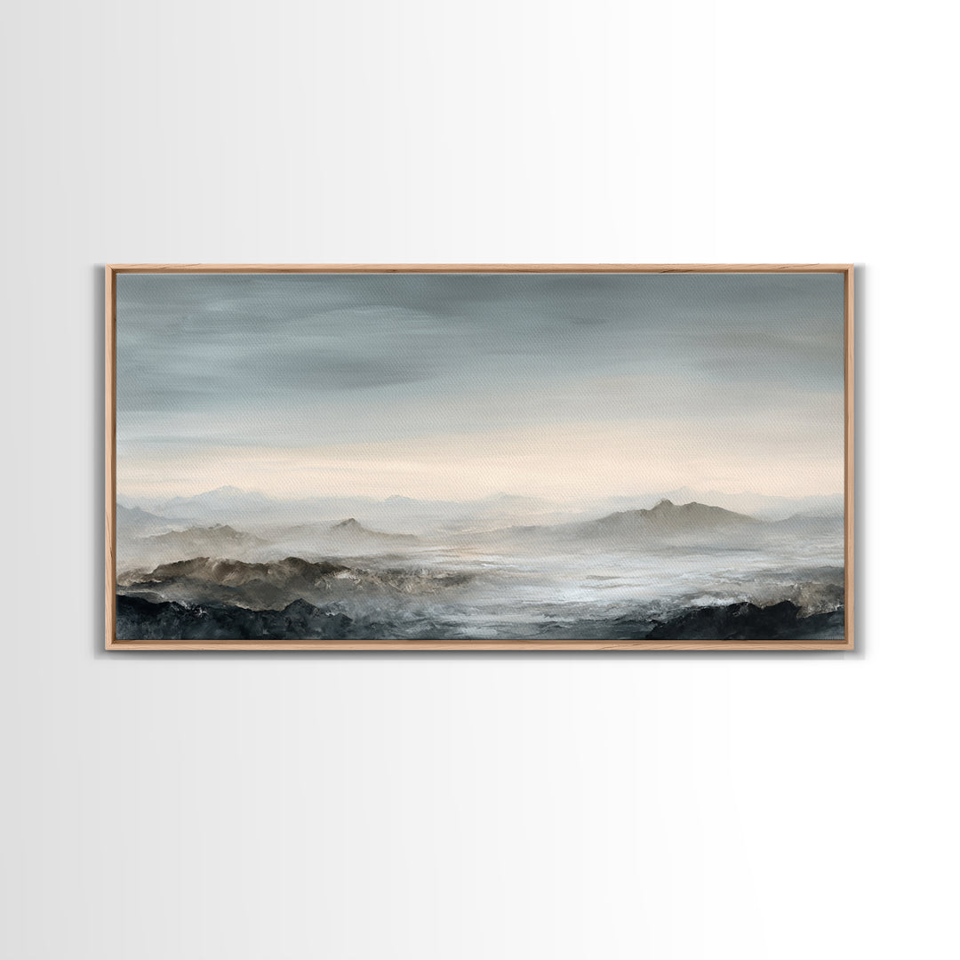Luxury Monochrome Landscape Canvas Print, Hotel Art, Hazbin Hotel, Hotel Decor, Fine Art, Boutique, Coastal Wall Art, HOT-2x1-98