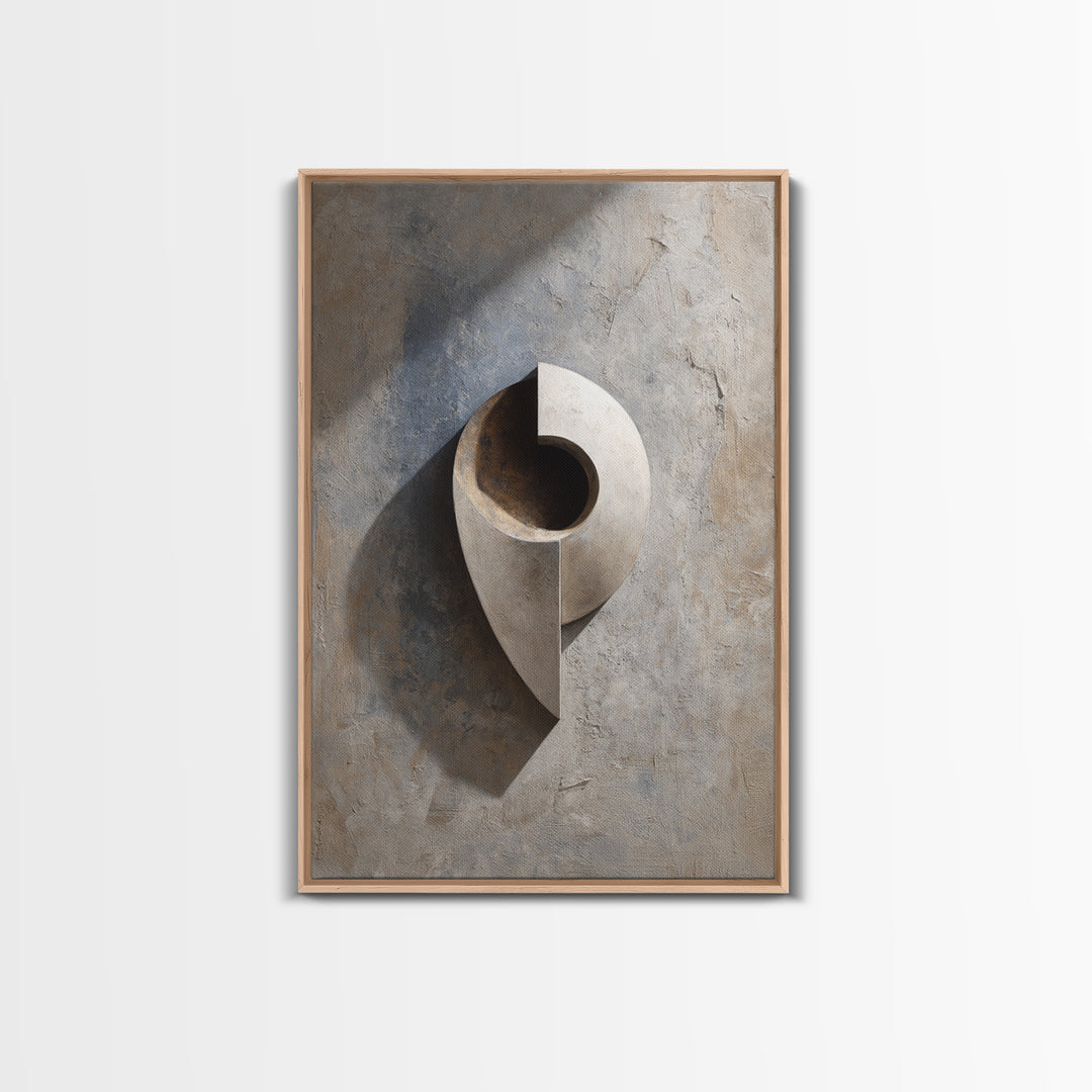 Minimal Sculpture Shapes Framed Canvas Print, Hotel Art, Wood Wall Art, Hotel Decor, Abstract Art, Boutique, Gallery Wall Set, HOT-2x3-20