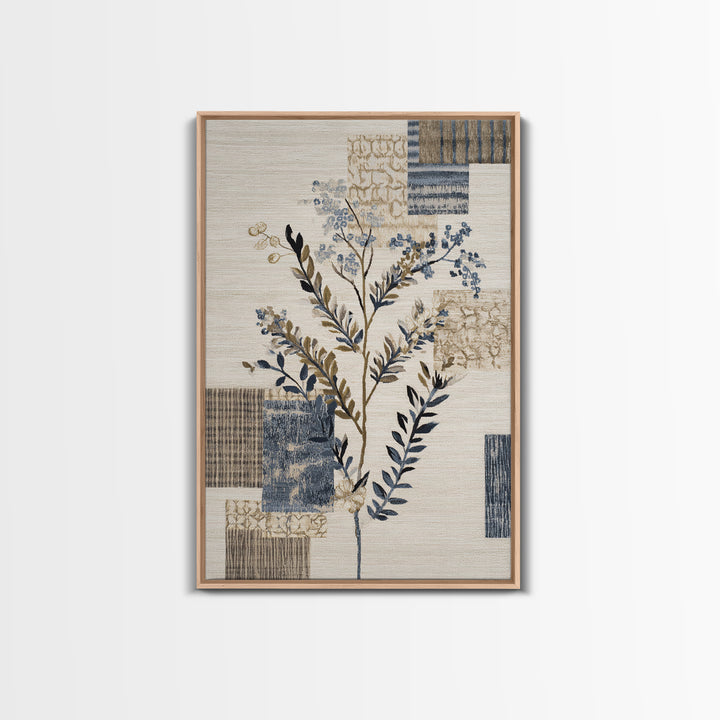 Elegant Botanical Branch on Ivory Ground Framed Canvas Print, Hotel Art, Large Wall Art, Hotel Decor, Fine Art, Boutique, HOT-2x3-37
