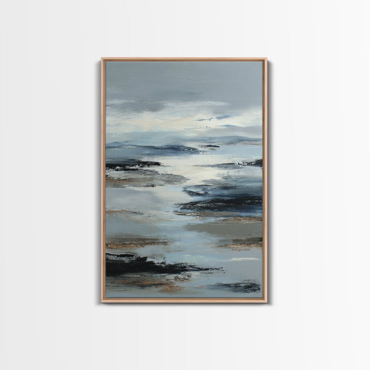 Soft Abstract Wave Forms Framed Canvas Print, Hotel Art, Home Decor, Hotel Decor, Abstract Art, Boutique, Framed Art, HOT-2x3-42