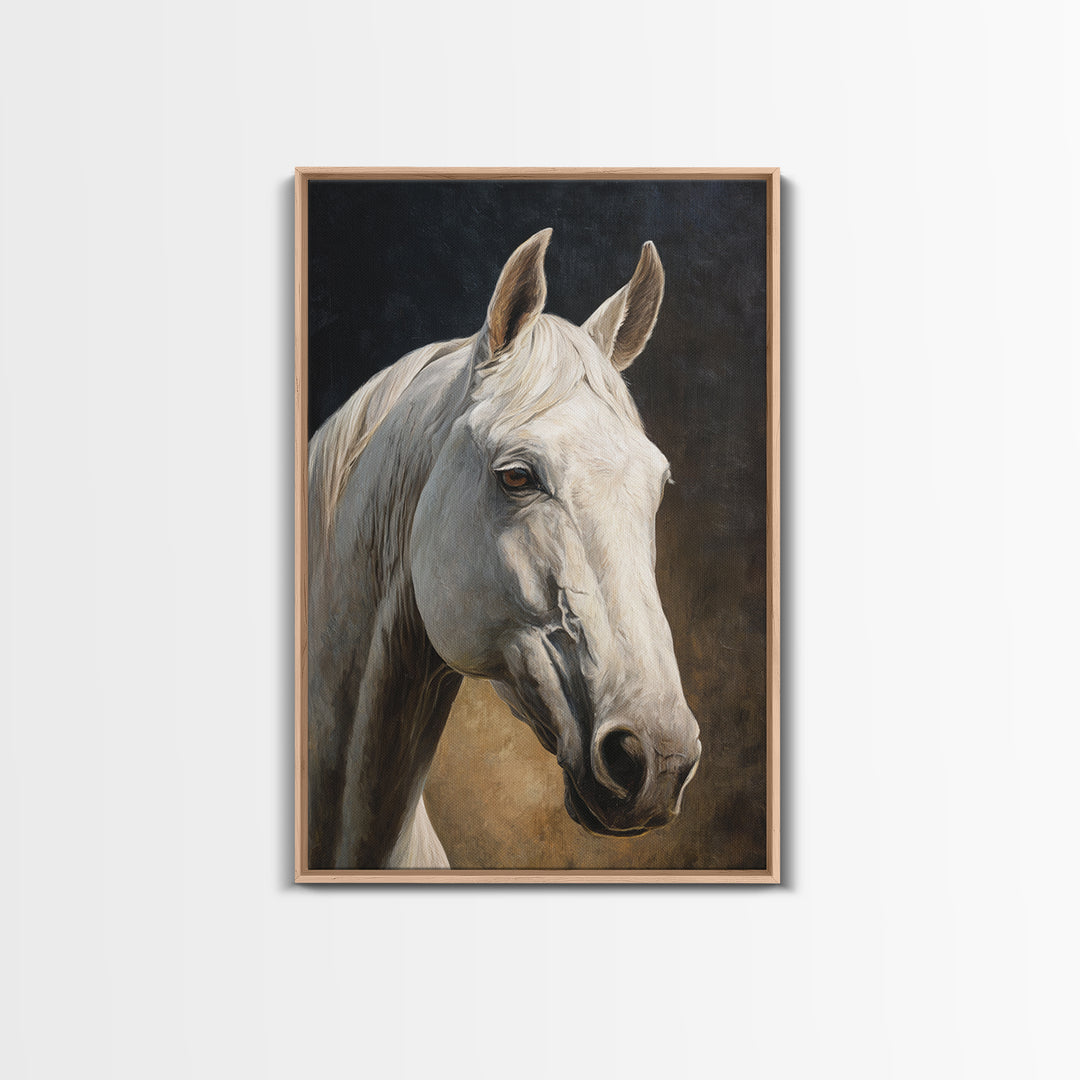 Neutral Horse Portrait Canvas Print, Hotel Art, Art Prints, Hotel Decor, Fine Art, Boutique, Modern Wall Art, Wall Sculpture, HOT-2x3-72